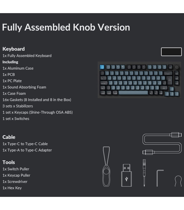 Keychron Q1 Pro Black QMK Brown Switch (CH)
