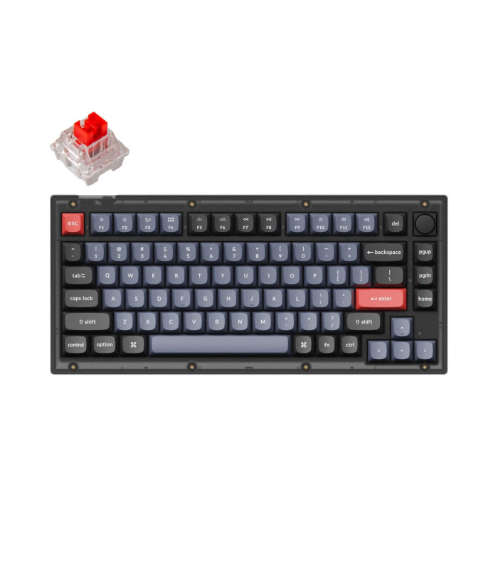 Keychron V1 Frosted Black Red Switch (US) w/Knob