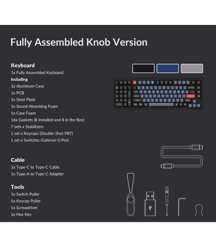 Keychron Q12 Black QMK Red Switch (US) w/Knob