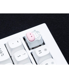Cute Cows Aluminum Alloy Artisan Keycap White