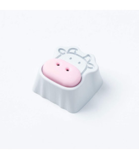 Cute Cows Aluminum Alloy Artisan Keycap White