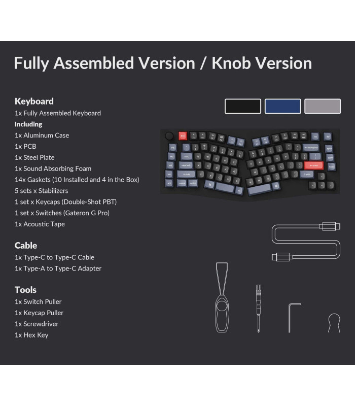 Keychron Q10 Black QMK Blue Switch (US) w/Knob