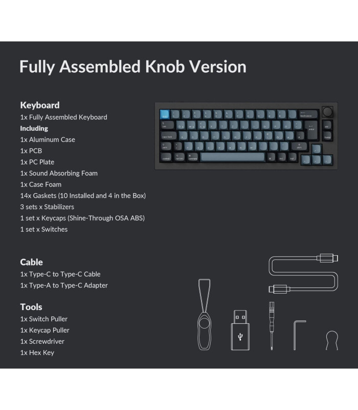 Keychron Q2  Pro Black QMK Banana Switch (CH) Knob