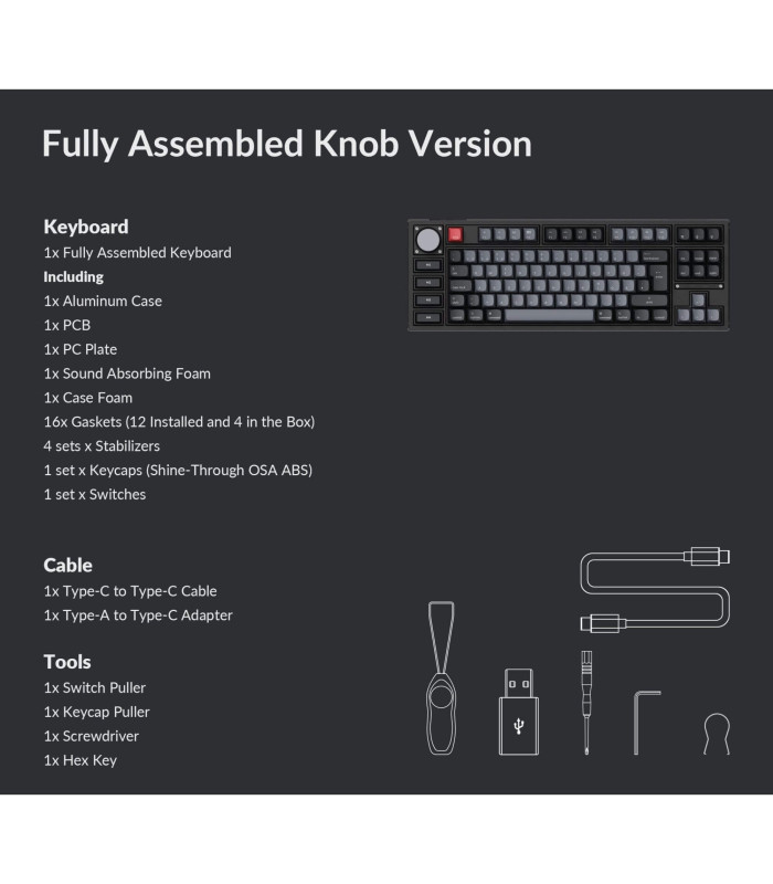 Keychron Q3 Pro SE Black QMK Banana Switch(CH)Knob