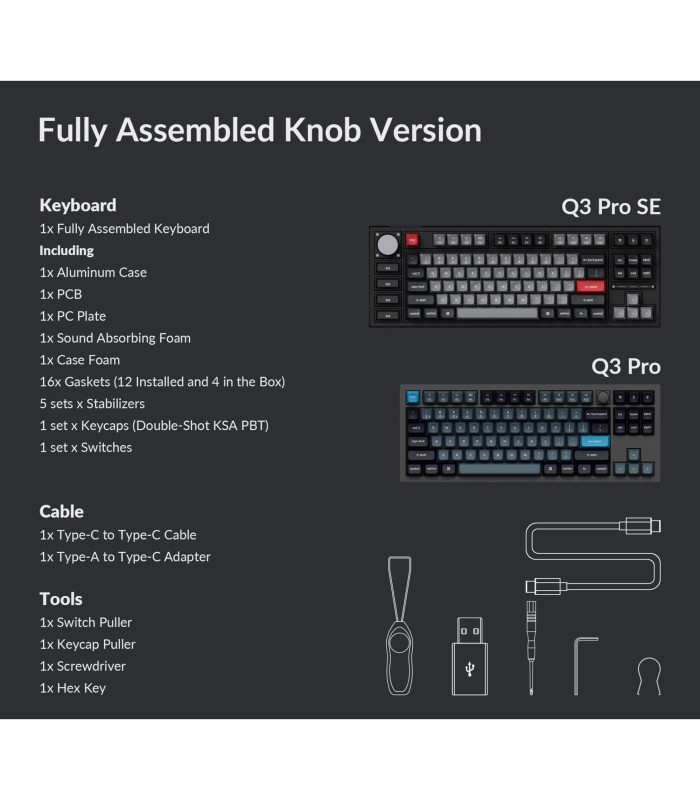 Keychron Q3 Pro SE Olive QMK Brown Switch (US)Knob