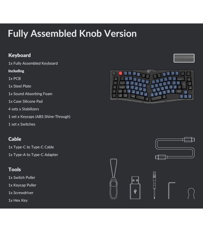 Keychron V10 Frosted Black Brown Switch (CH)w/Knob