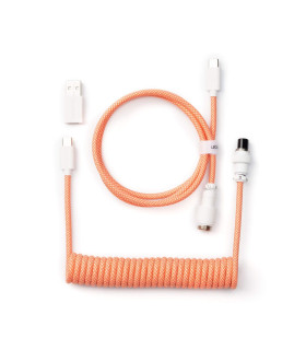 Keychron Coiled Aviator Cable Pink Orange