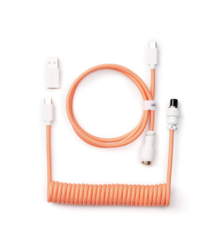 Keychron Coiled Aviator Cable Pink Orange