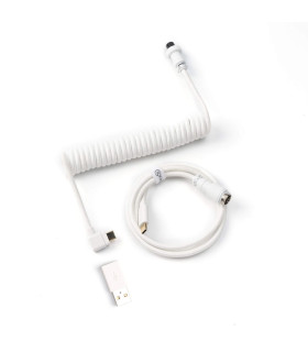 Keychron Coiled Aviator Cable Angled White
