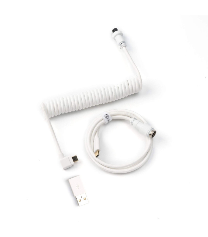 Keychron Coiled Aviator Cable Angled White