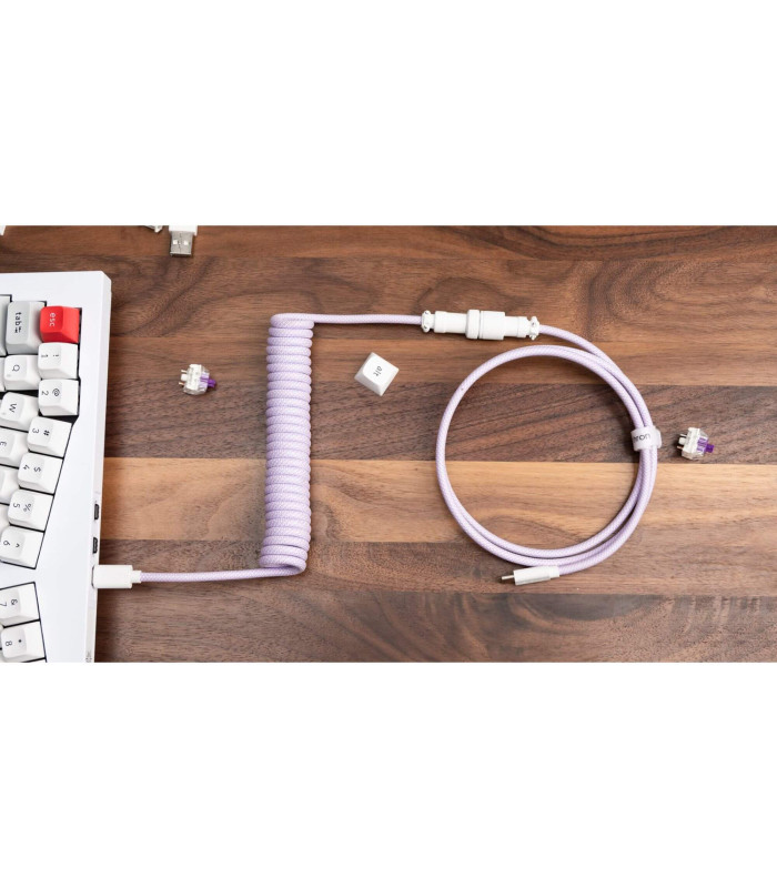 Keychron Coiled Aviator Cable Light Purple