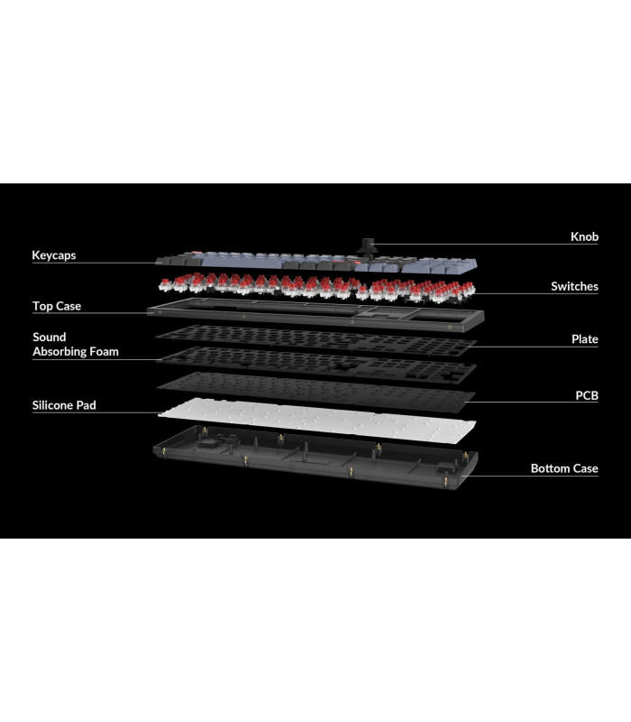 Keychron V6 Frosted Black Brown Switch (US) w/Knob