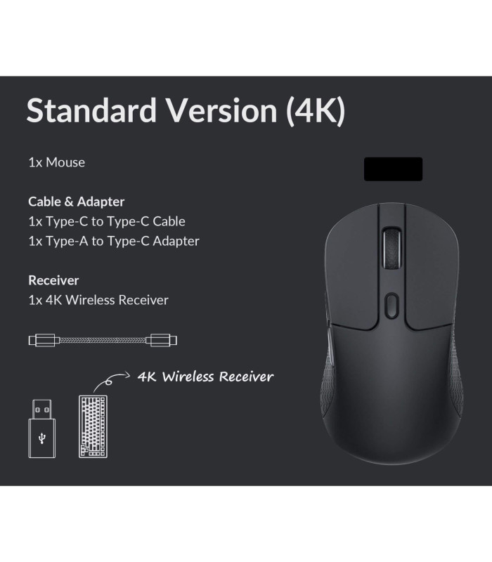 Keychron M3 Wireless Mouse Black 4000 Hz No RGB