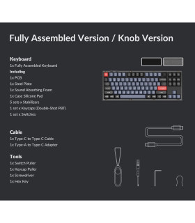Keychron V3 Frosted Black Red Switch (US) w/Knob