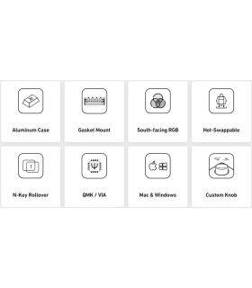 Akko MonsGeek M1QMK Barebone Kit Silver ANSI