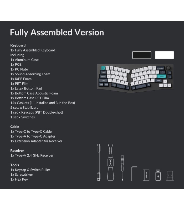 Keychron Q8 Max Black QMK Red Switch (US) w/Knob