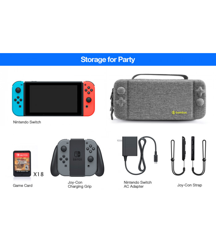 tomtoc Nintendo Switch Travel Case, Grey