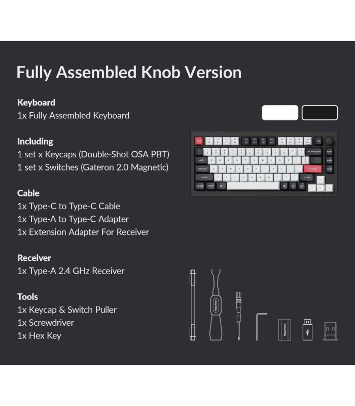 Q1 HE Shell White QMK Magnetic Switch (US)