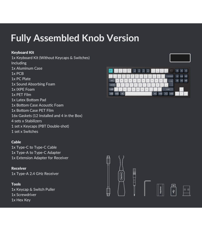 Keychron Q3 Max Black QMK Banana Switch (CH) Knob