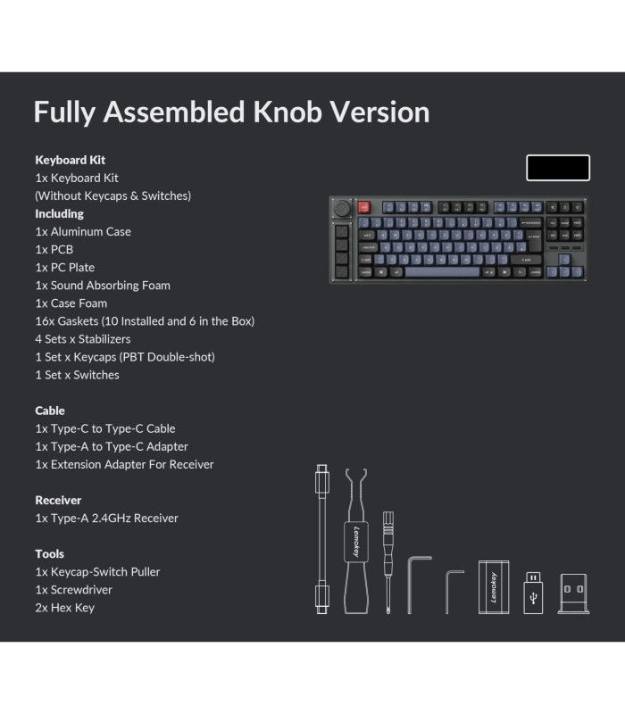 Lemokey L3 Black QMK Red Switch (CH)