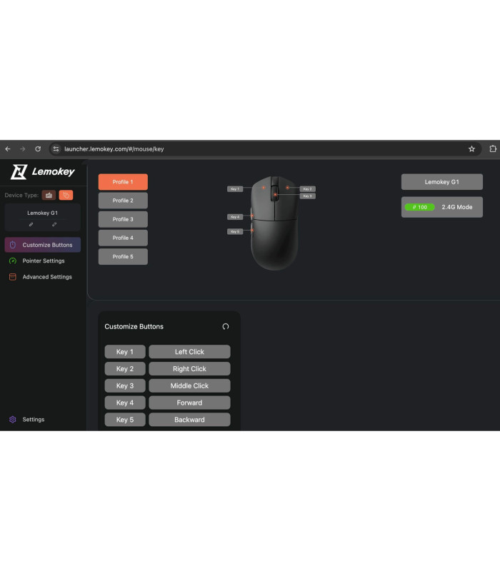 Keychron x Lemokey G1 Wireless Mouse White