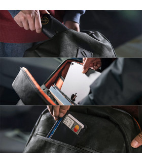 tomtoc A90 (15-15.6") Vintage Backpack, Black