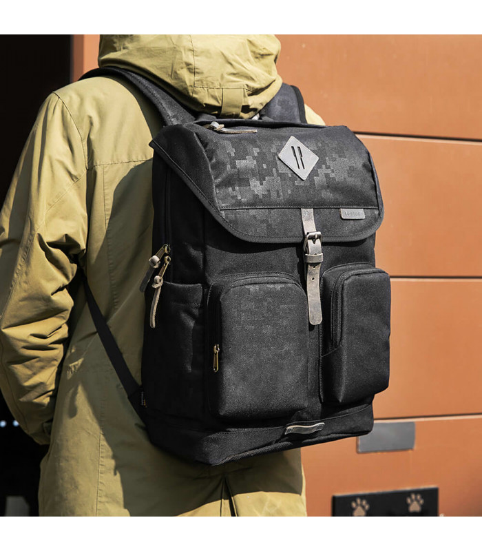 tomtoc A90 (15-15.6") Vintage Backpack, Black