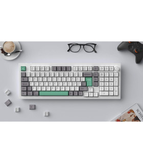 PBT Gray White Mint Full Set Keycaps (CH) Cherry