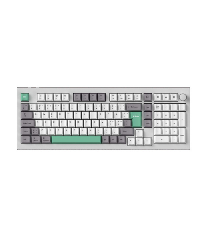 PBT Gray White Mint Full Set Keycaps (CH) Cherry
