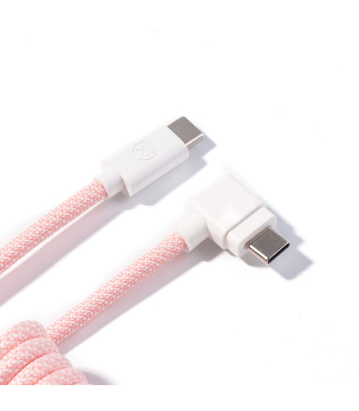Keychron Coiled Aviator Cable Light Pink( Angled)