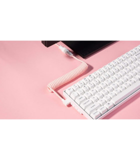Keychron Coiled Aviator Cable Light Pink( Angled)