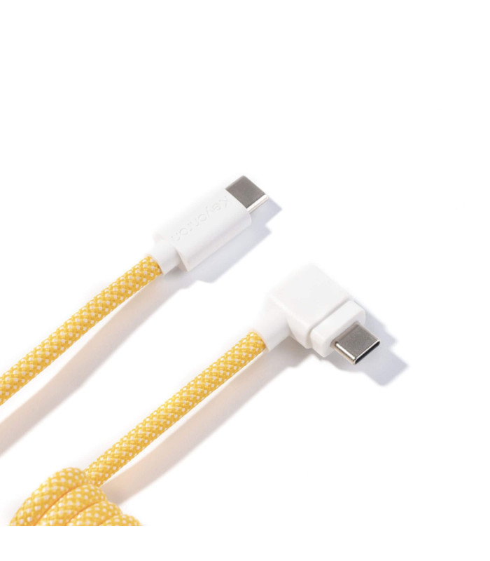 Keychron Coiled Aviator Cable Yellow (Angled)