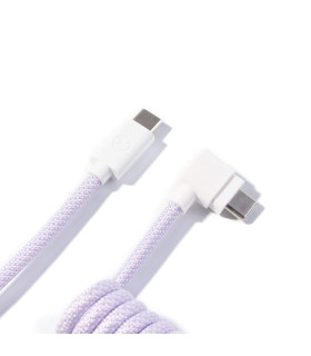 Keychron Coiled Aviator Cable Light Purple (Angled