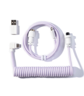 Keychron Coiled Aviator Cable Light Purple (Angled