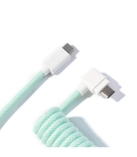 Keychron Coiled Aviator Cable Mint (Angled)