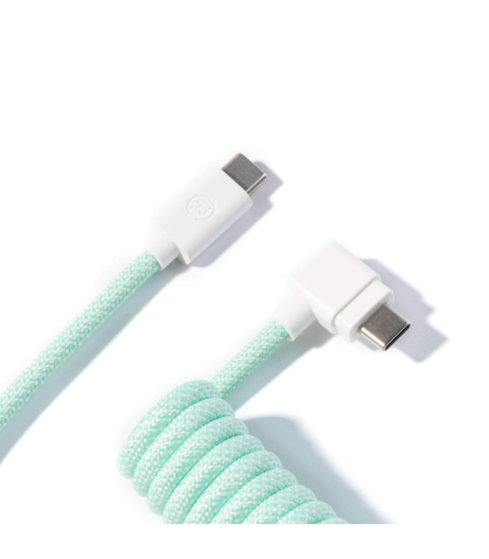 Keychron Coiled Aviator Cable Mint (Angled)