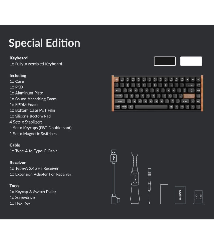 Keychron K2 HE Black Wood Magnetic Switch (US)