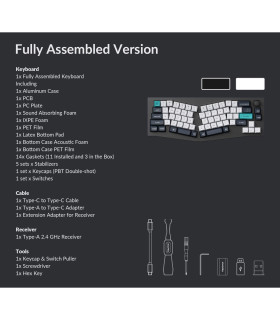 Keychron Q8 Max White QMK Red Switch (US)w/Knob