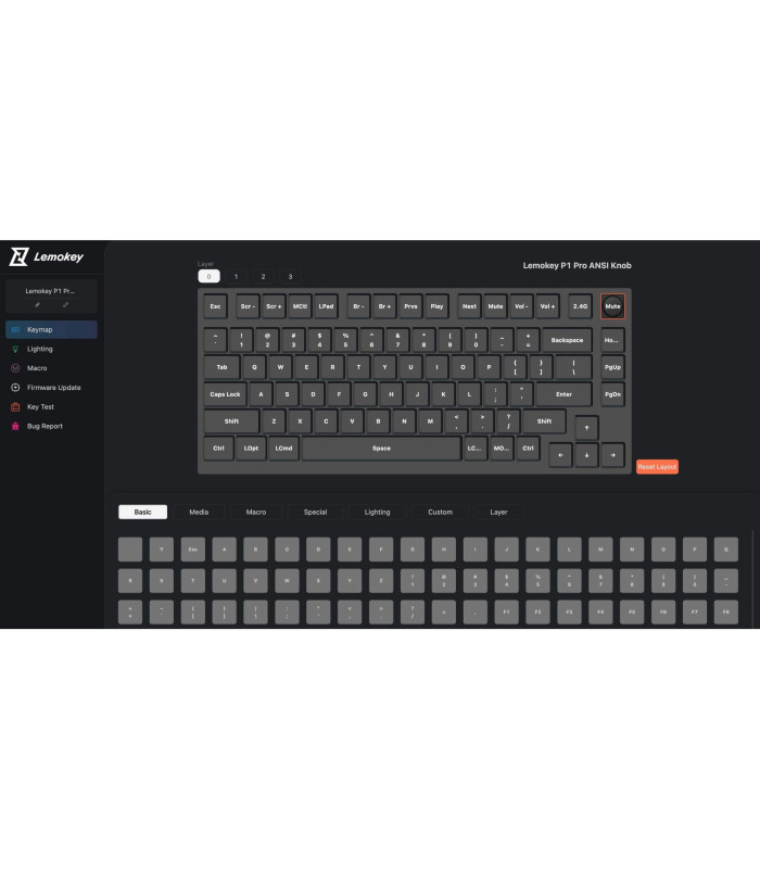 Lemokey P1 Pro Silver QMK Brown Switch (US) w/Knob