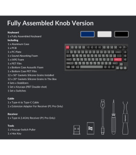 Lemokey P1 Pro Silver QMK Red Switch (US) w/Knob