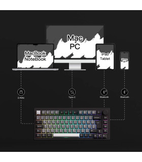 Akko MonsGeek M1 V5 Black & Silver ISO Creamy Cyan