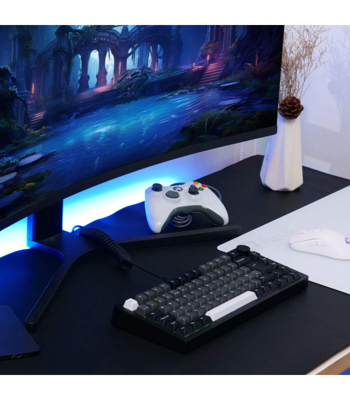 Akko MonsGeek M1 V5 Black & Silver ISO Creamy Cyan