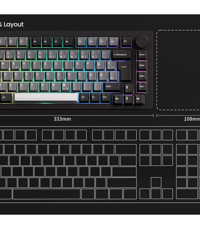 Akko MonsGeek M1 V5 WOB ANSI Cream Purple