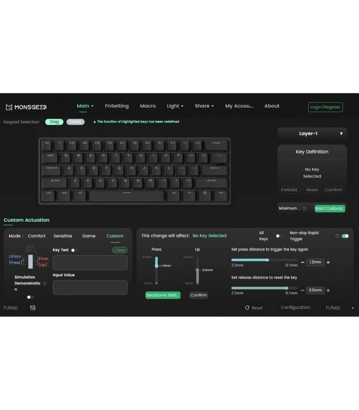 Akko MonsGeek FUN60 Ultra-ST Black Glare Magnetic 