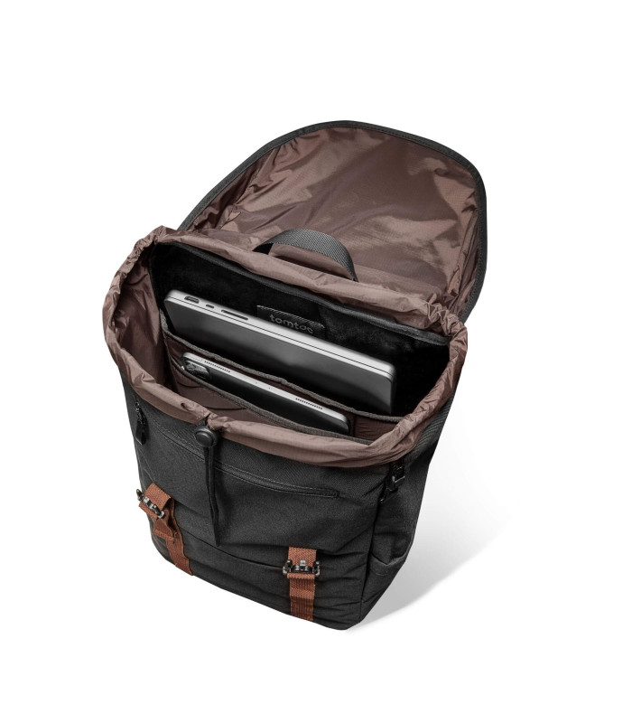 tomtoc VintPack-TA1 17L Laptop Backpack, Black