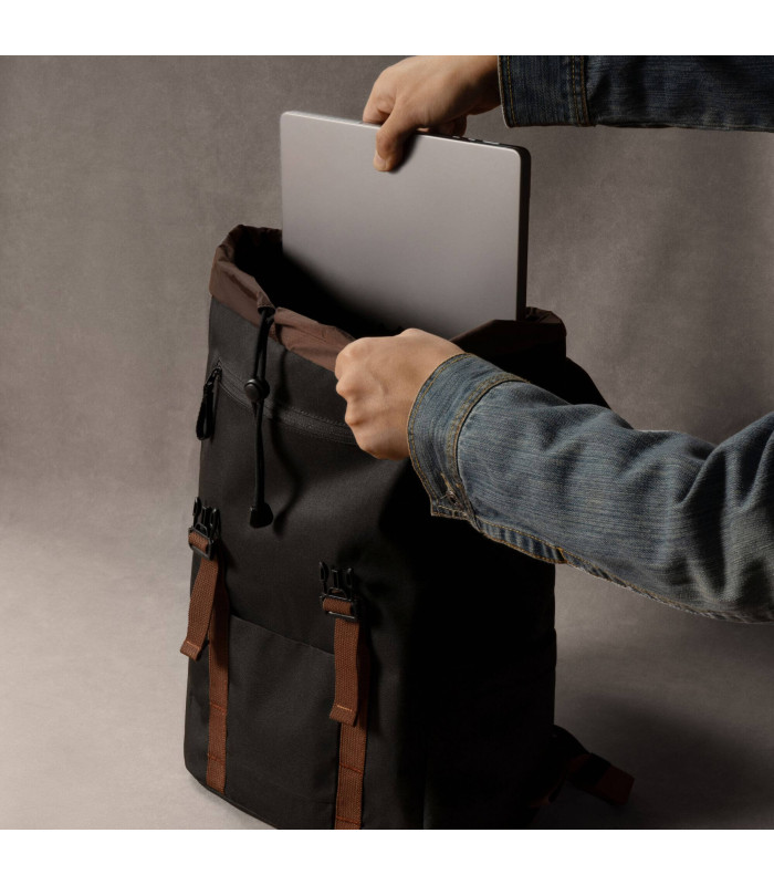 tomtoc VintPack-TA1 17L Laptop Backpack, Black