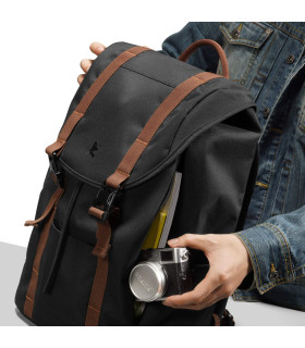 tomtoc VintPack-TA1 17L Laptop Backpack, Black