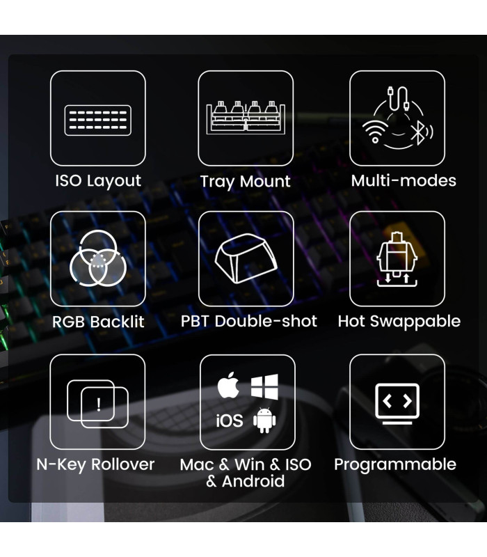 Akko 5108B Plus Black & Gold ISO PRO Cream Blue