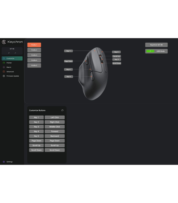 Keychron M7 Wireless Mouse Black (8K)