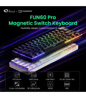Akko MonsGeek FUN60 Pro-ST White Glare Magnetic 